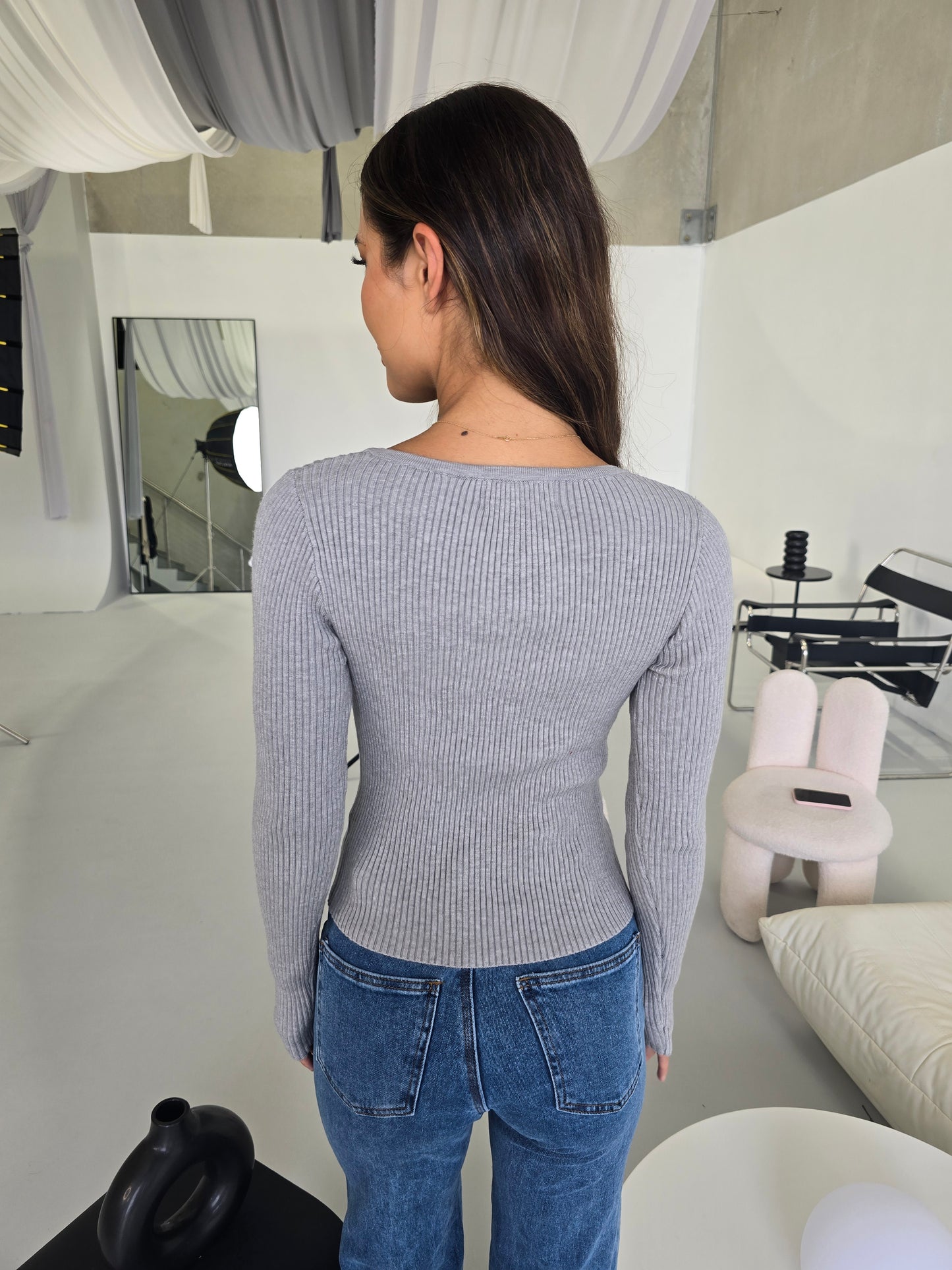YARIS KNIT TOP - GREY