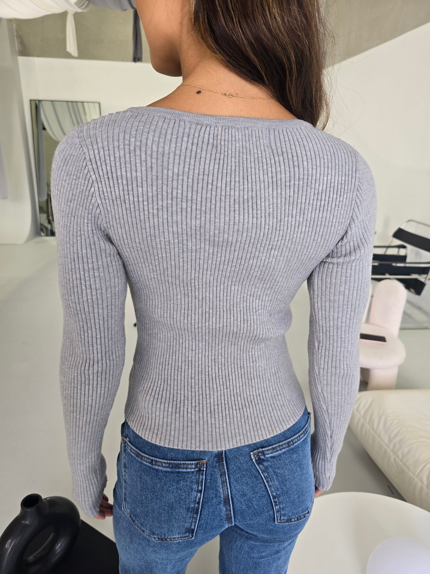 YARIS KNIT TOP - GREY