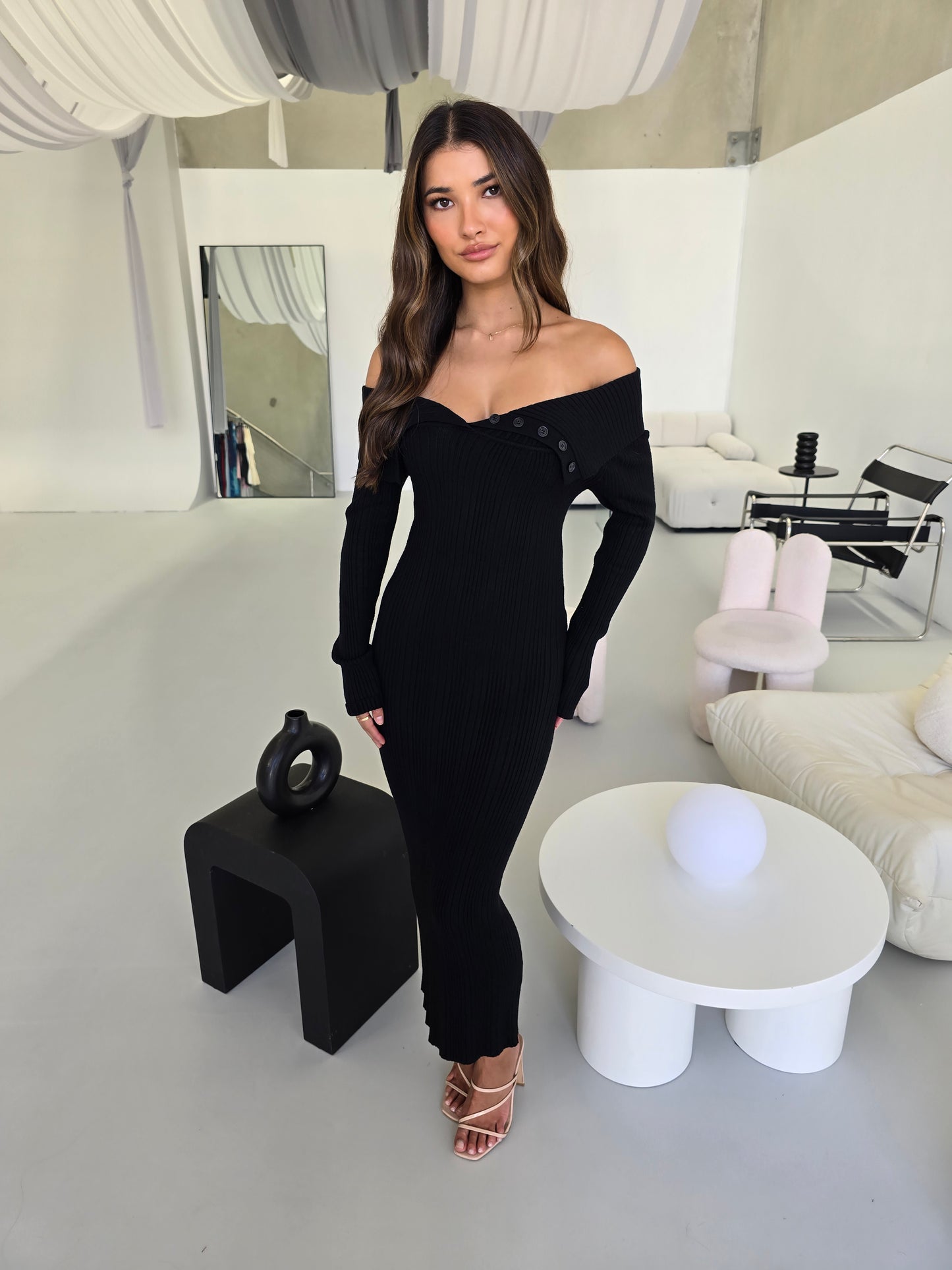 LINA KNIT DRESS - BLACK