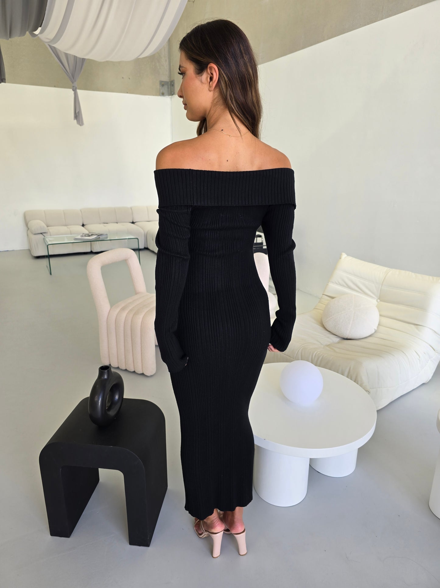 LINA KNIT DRESS - BLACK