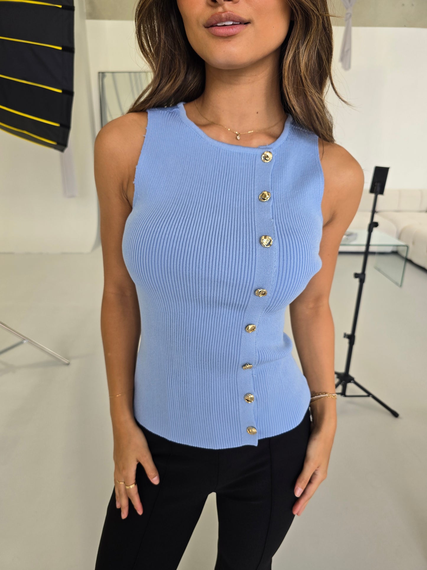 CARTER KNIT TOP - BLUE