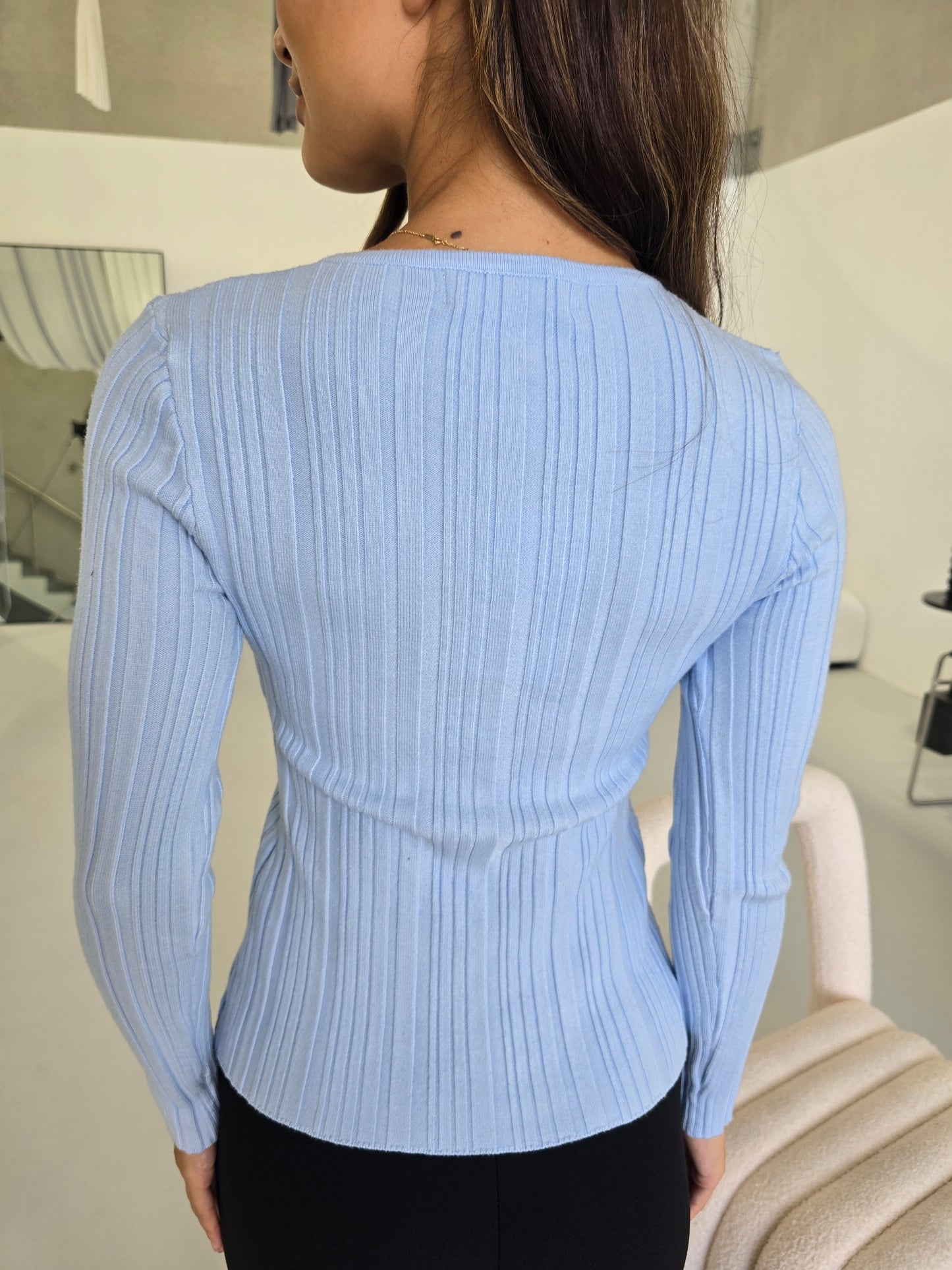 ANGIE KNIT TOP - BLUE