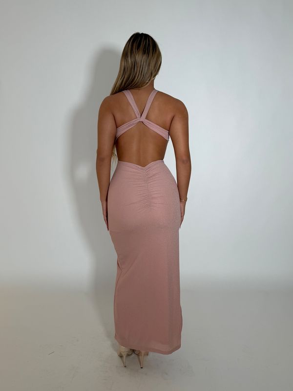 AVERY DRESS - PINK SHIMMER