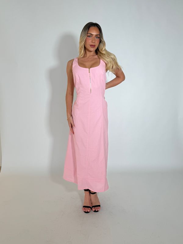 DERRY DENIM DRESS - PINK