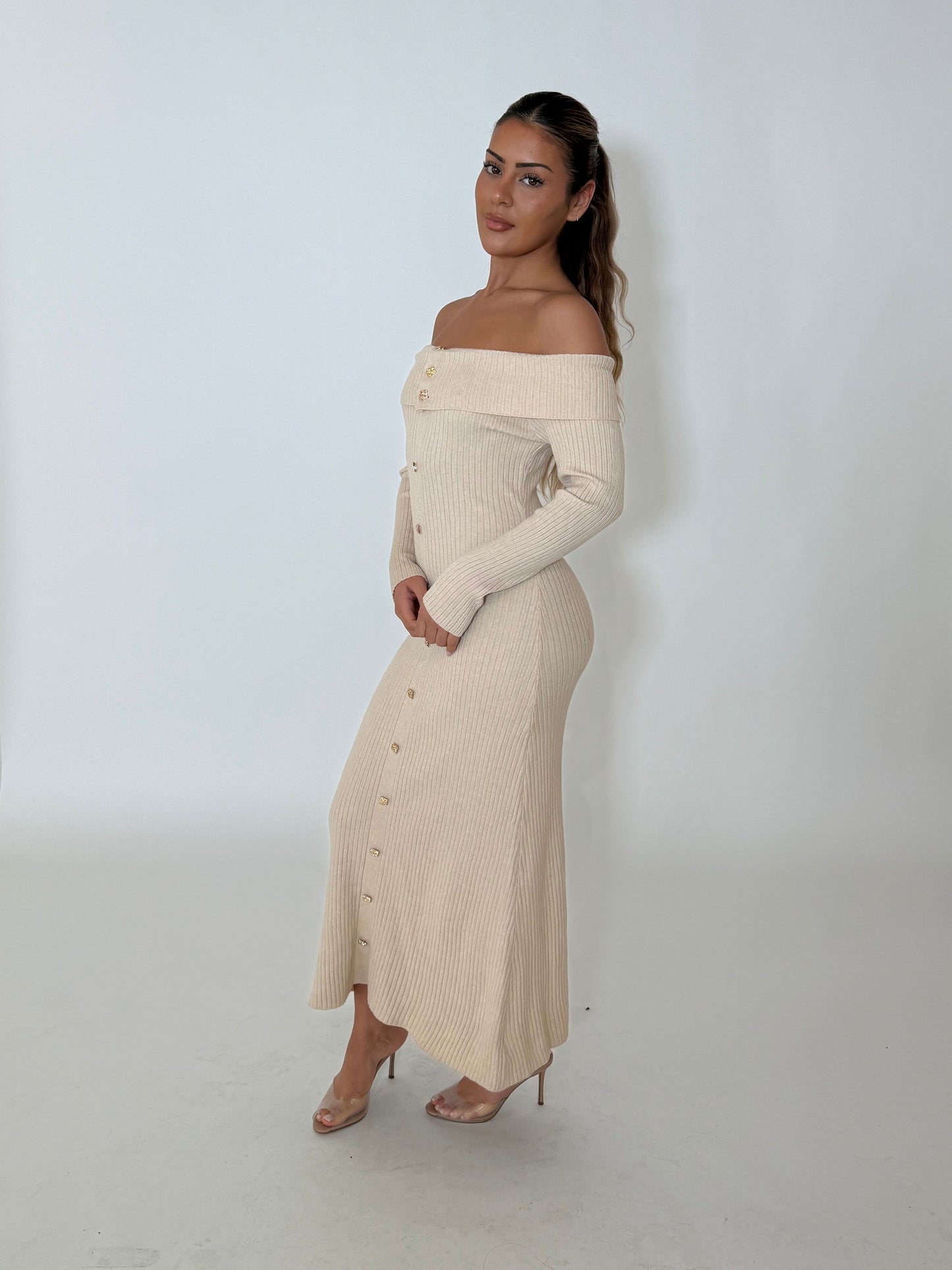 MILA KNIT DRESS - BEIGE