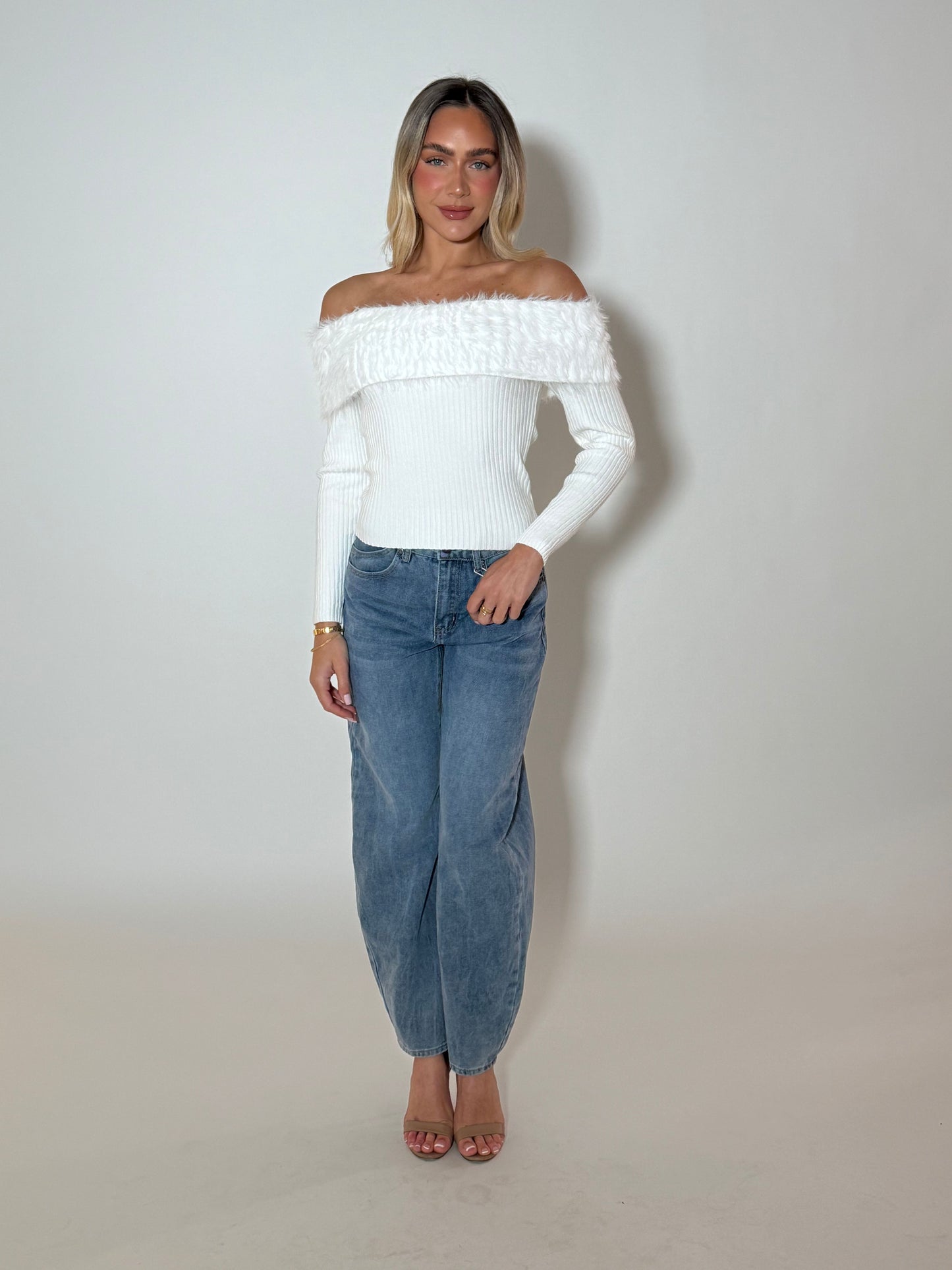 SUSAN KNIT TOP - WHITE