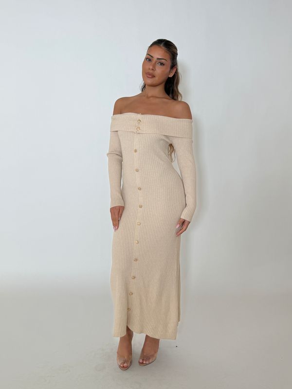 MILA KNIT DRESS - BEIGE