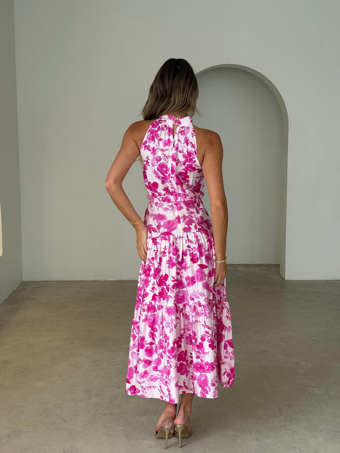 CLARA DRESS - WHITE/PINK