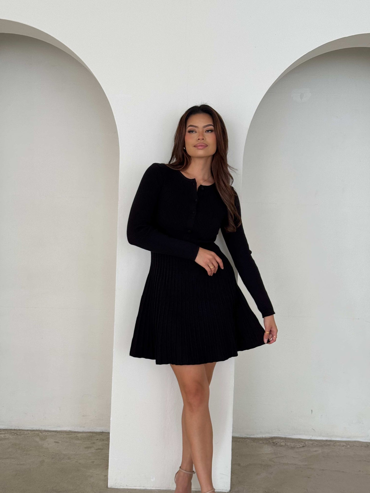 LIA KNIT DRESS - BLACK