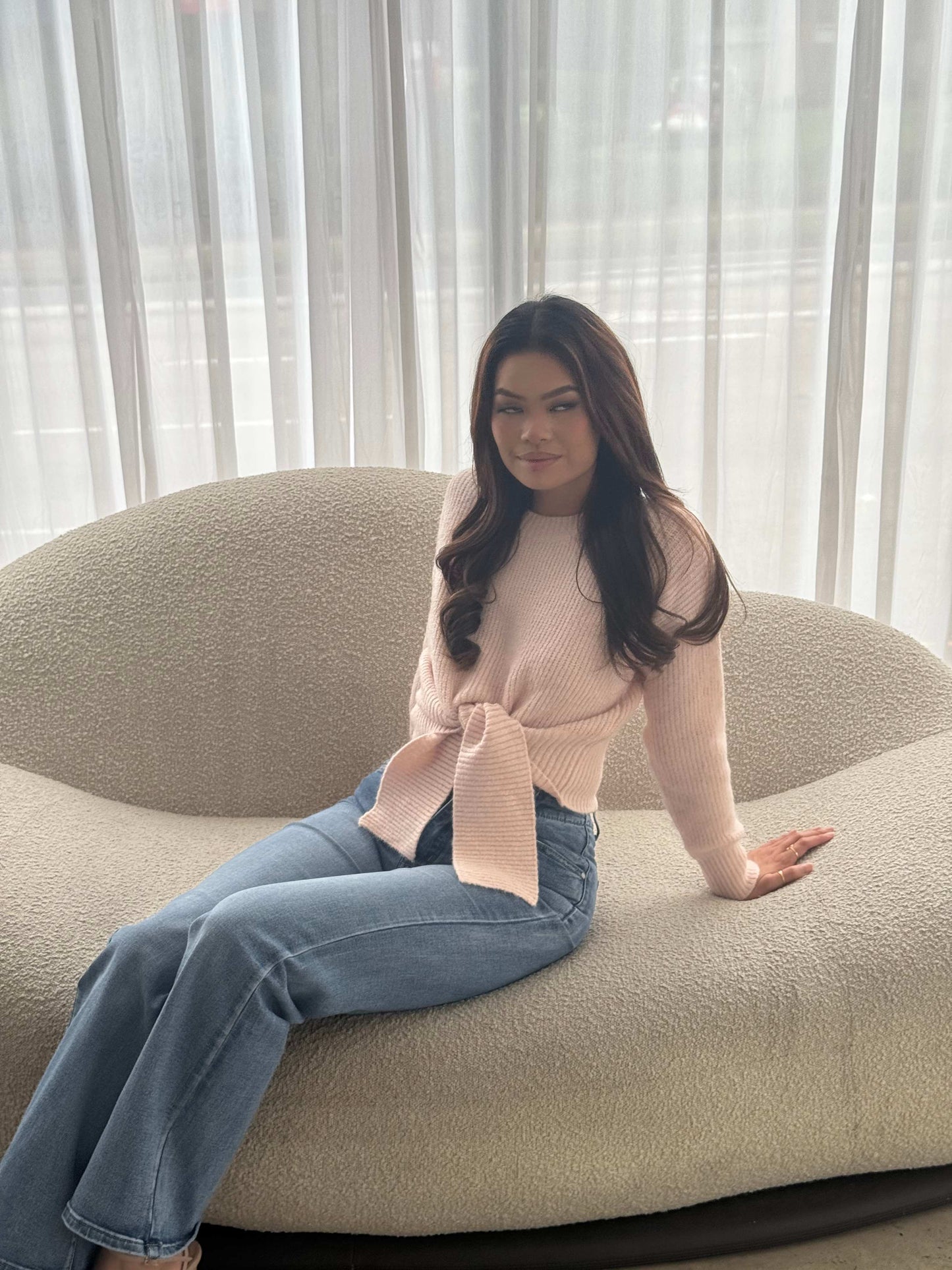 ALISHA KNIT TOP - PINK