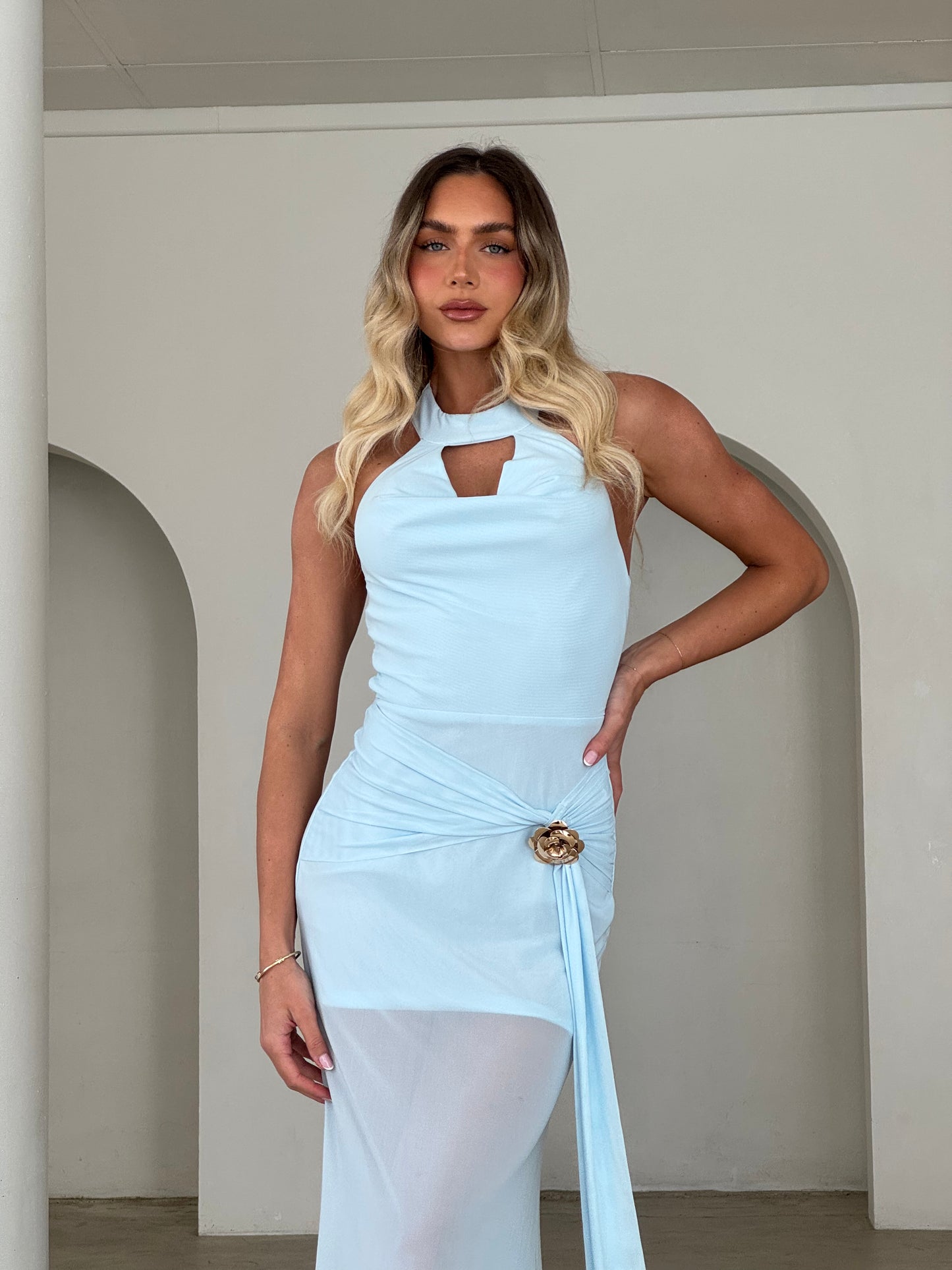KIRA DRESS - ICE BLUE