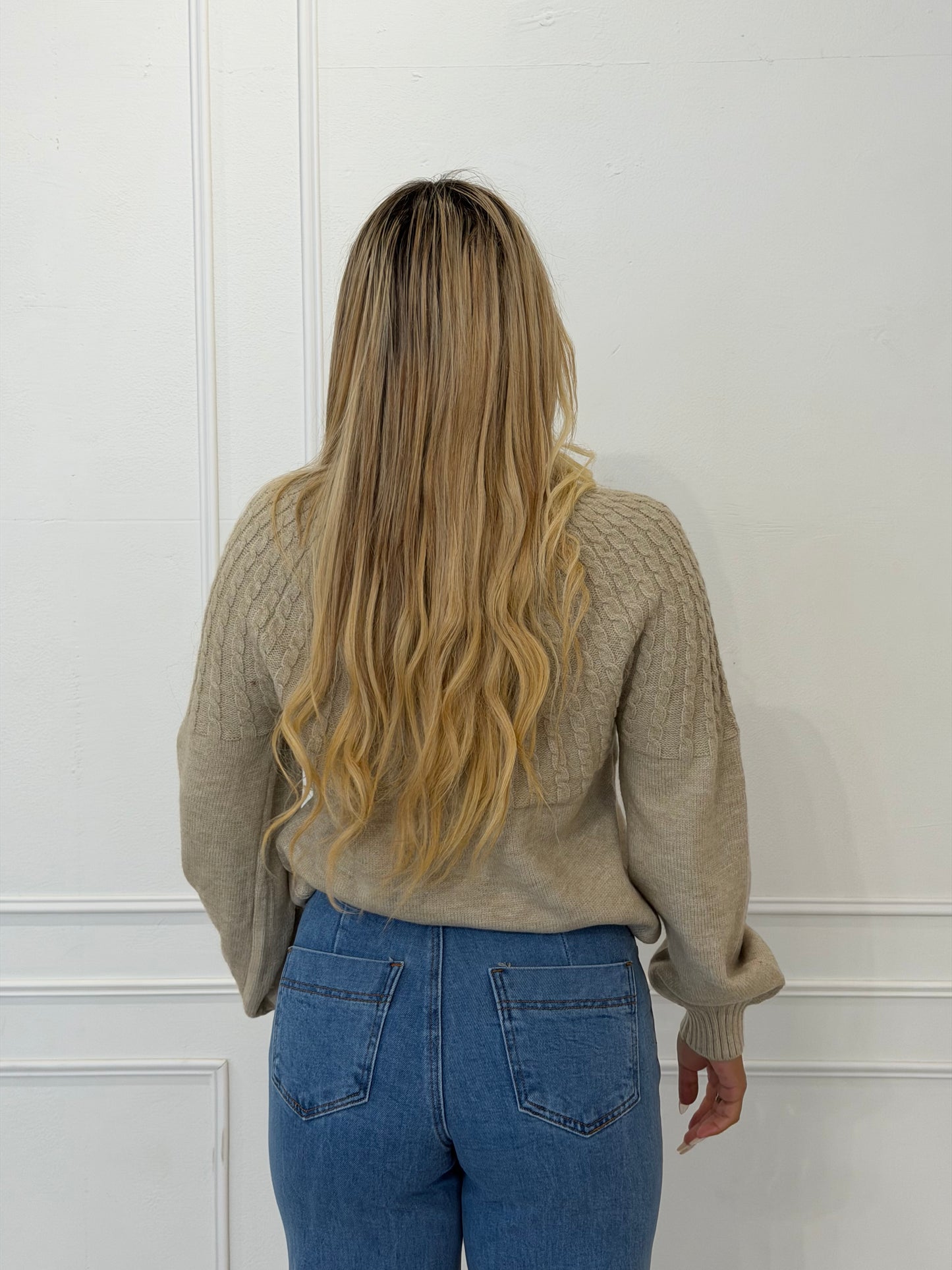 LISHA KNIT TOP - BROWN MARL