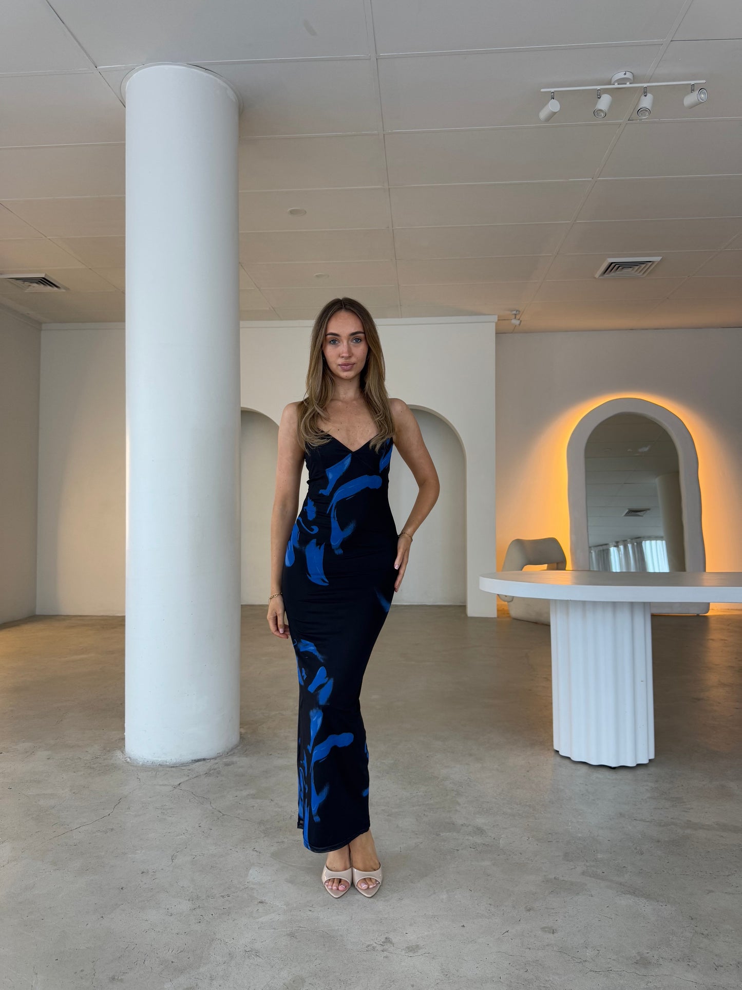 RITA DRESS - BLACK/BLUE