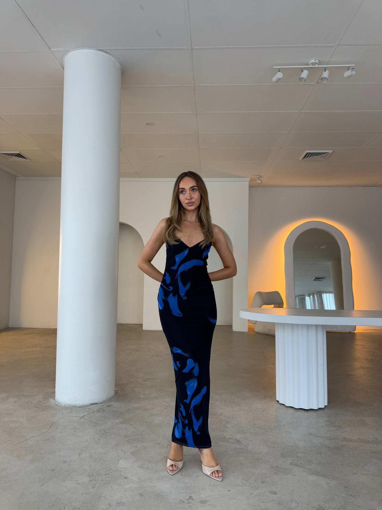 RITA DRESS - BLACK/BLUE