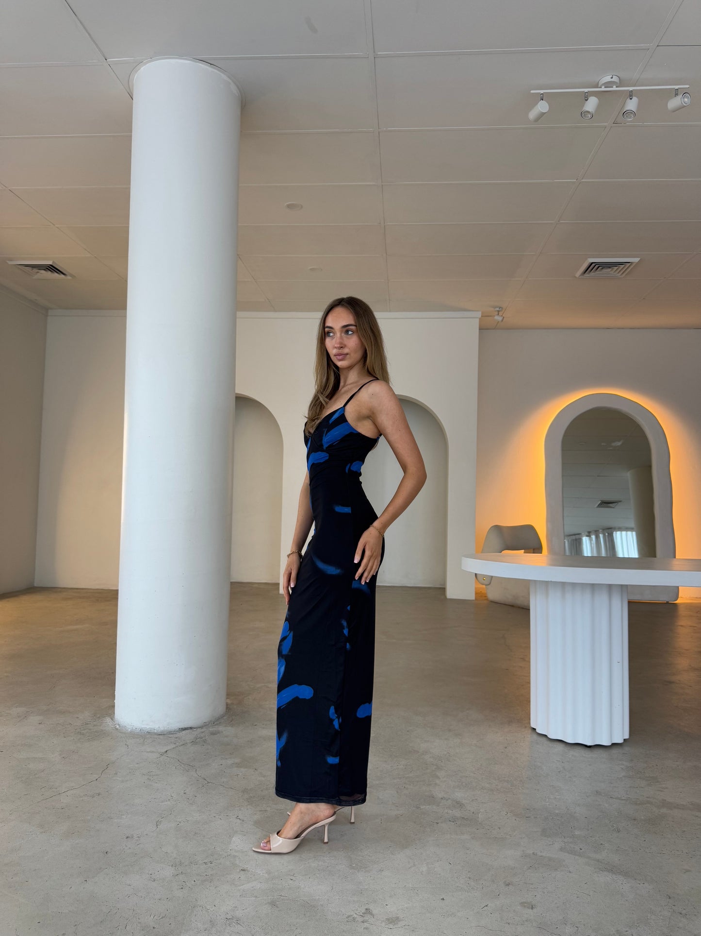 RITA DRESS - BLACK/BLUE