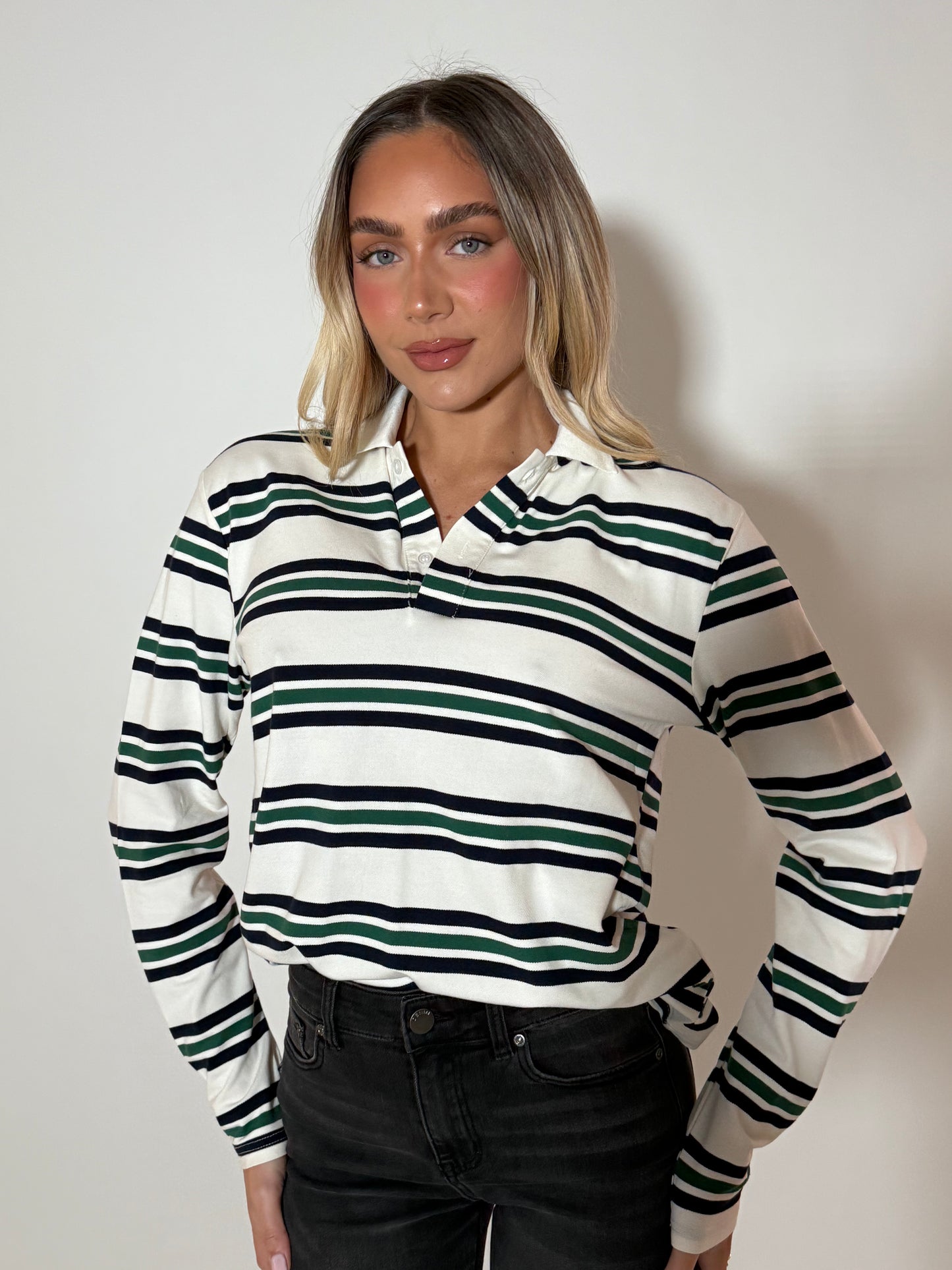 SAMARA SHIRT - GREEN/WHITE