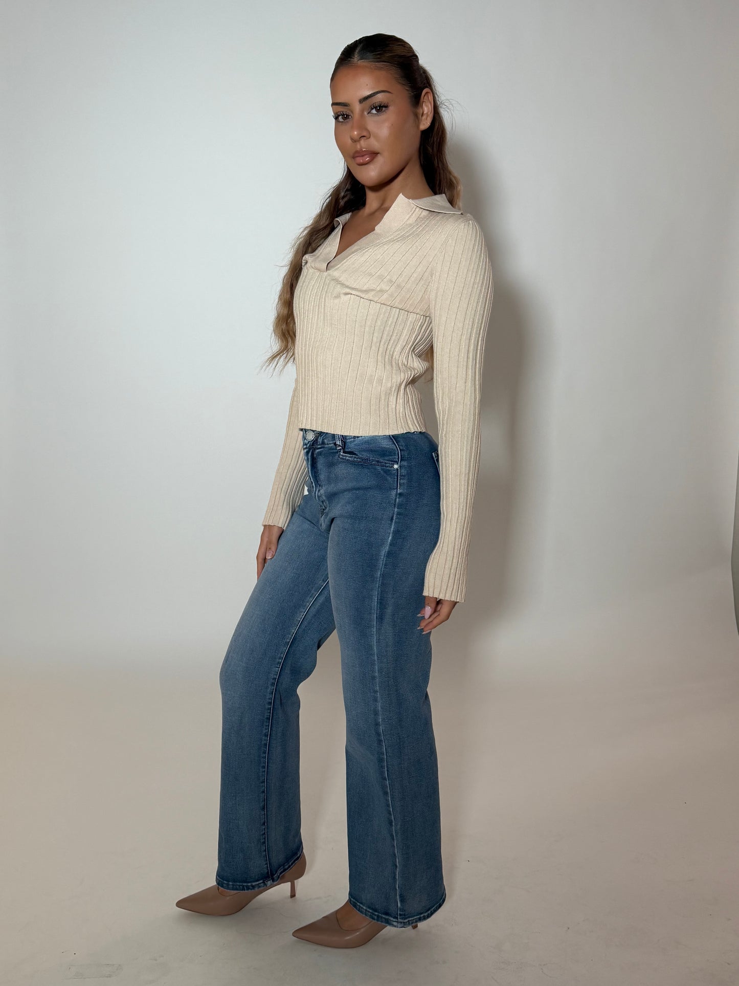NORA KNIT TOP - BEIGE