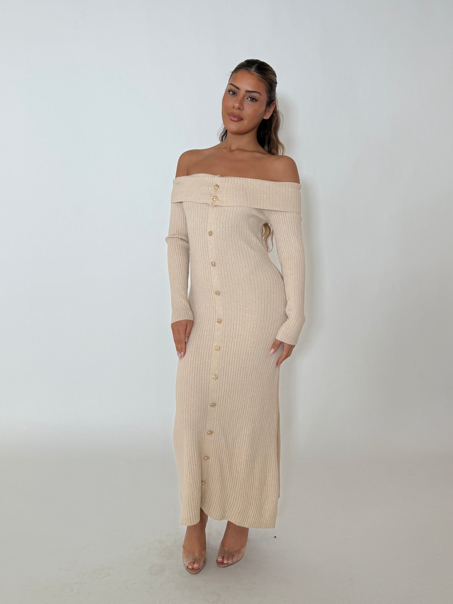 MILA KNIT DRESS - BEIGE