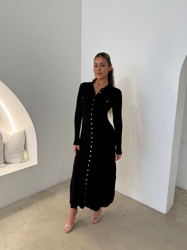 GRACE KNIT DRESS - BLACK