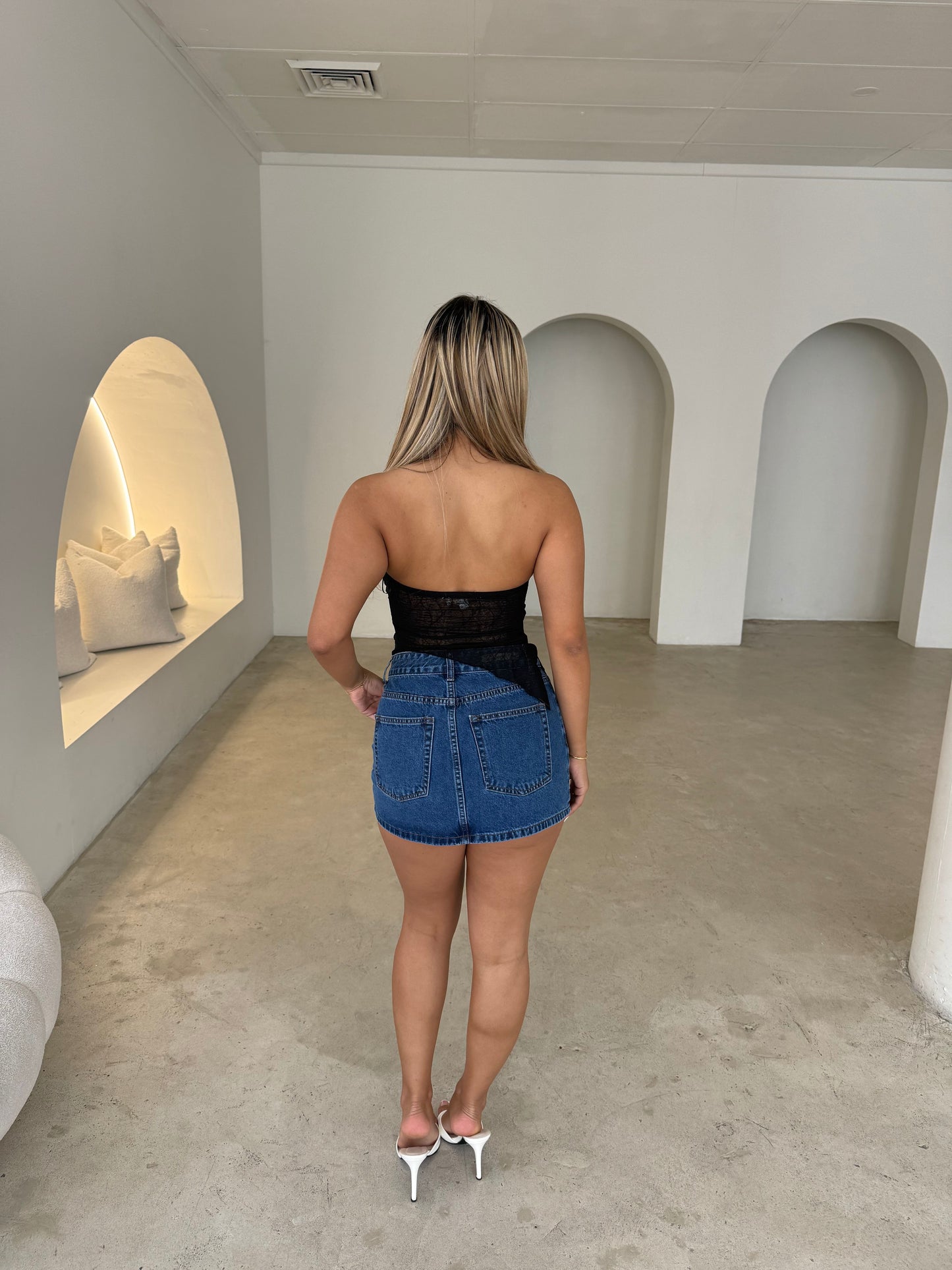 OTIS DENIM SKIRT - DARK BLUE