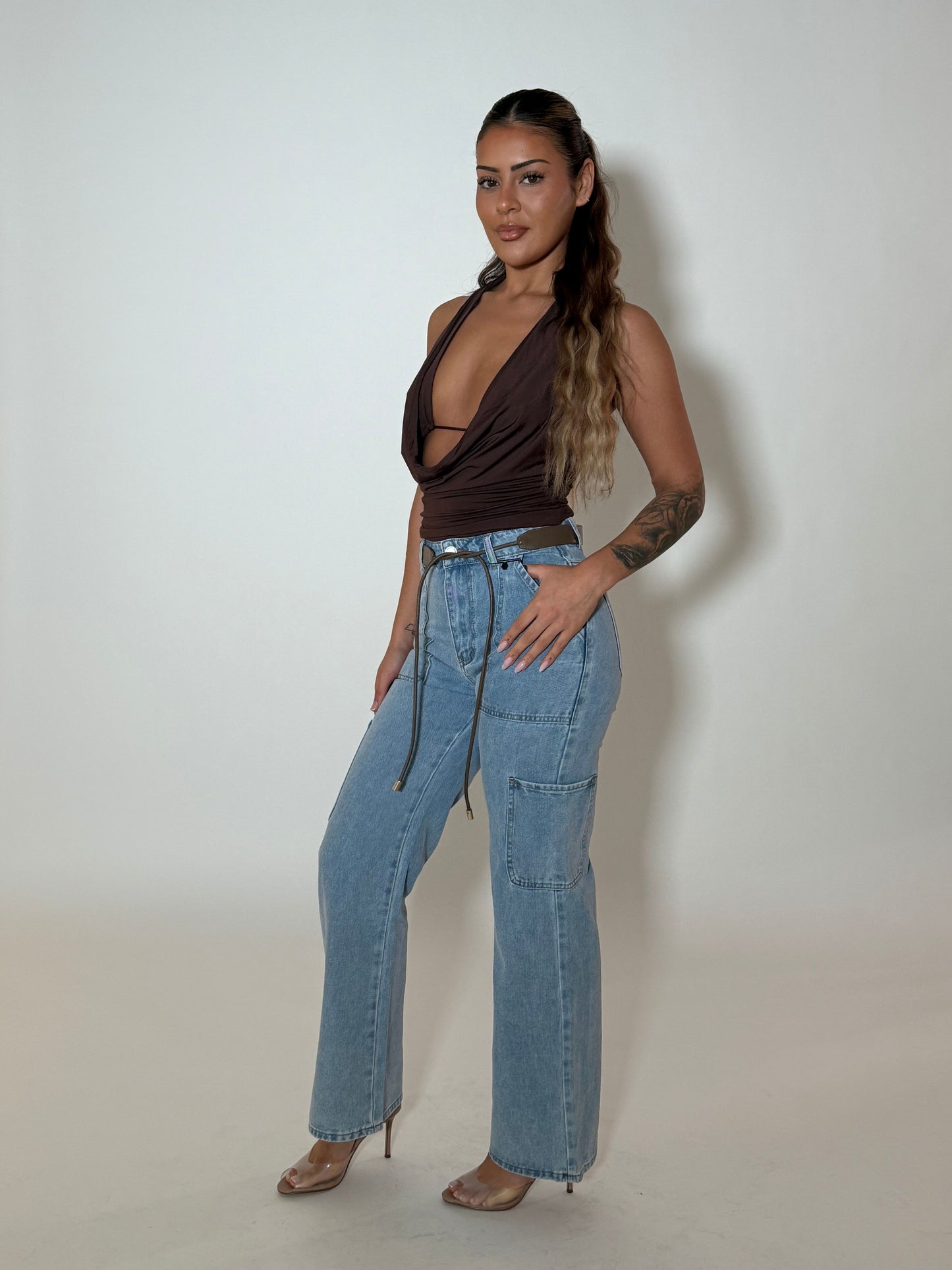 SADIE TOP - BROWN