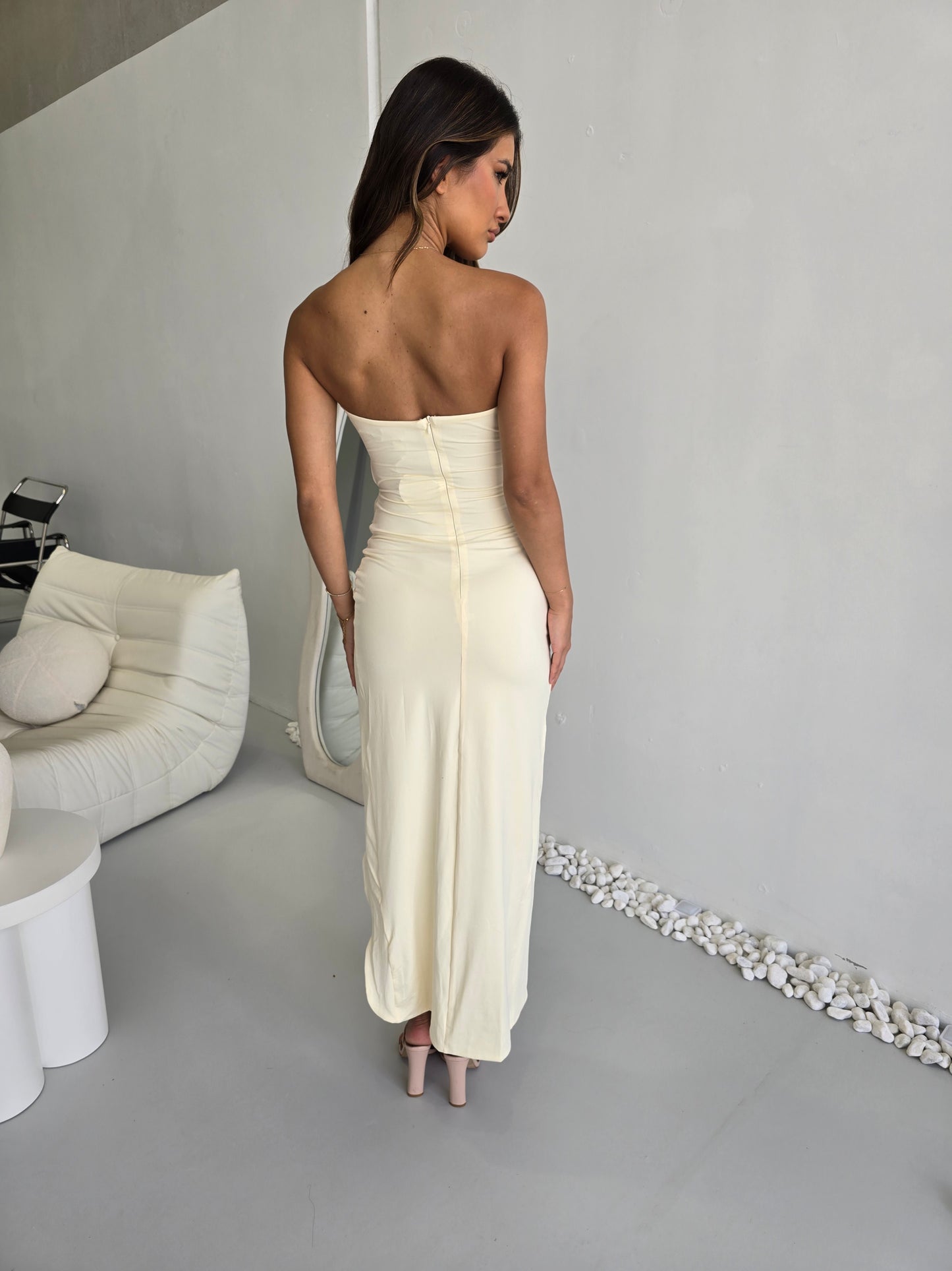 AKARI DRESS - SOFT YELLOW