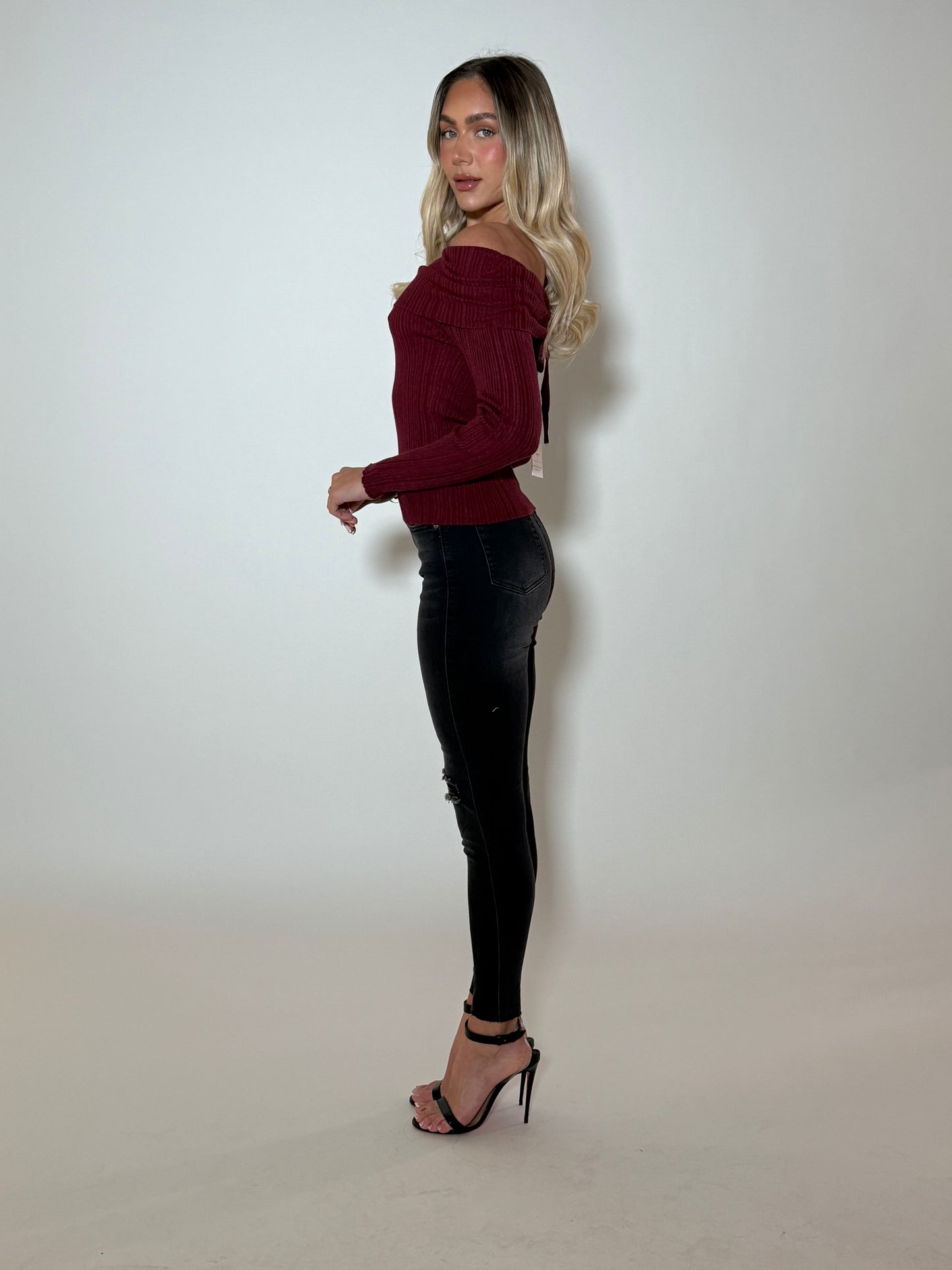 PAYTON KNIT TOP - MERLOT