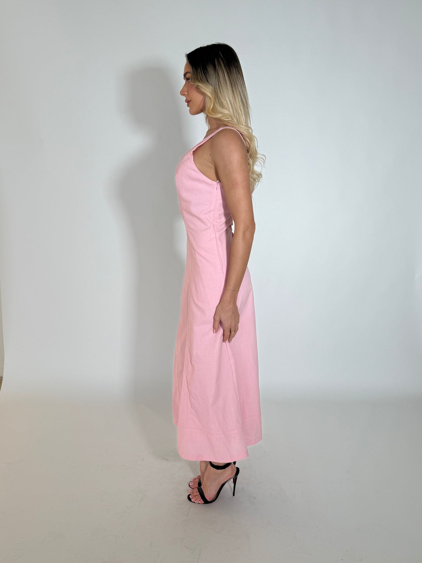 DERRY DENIM DRESS - PINK