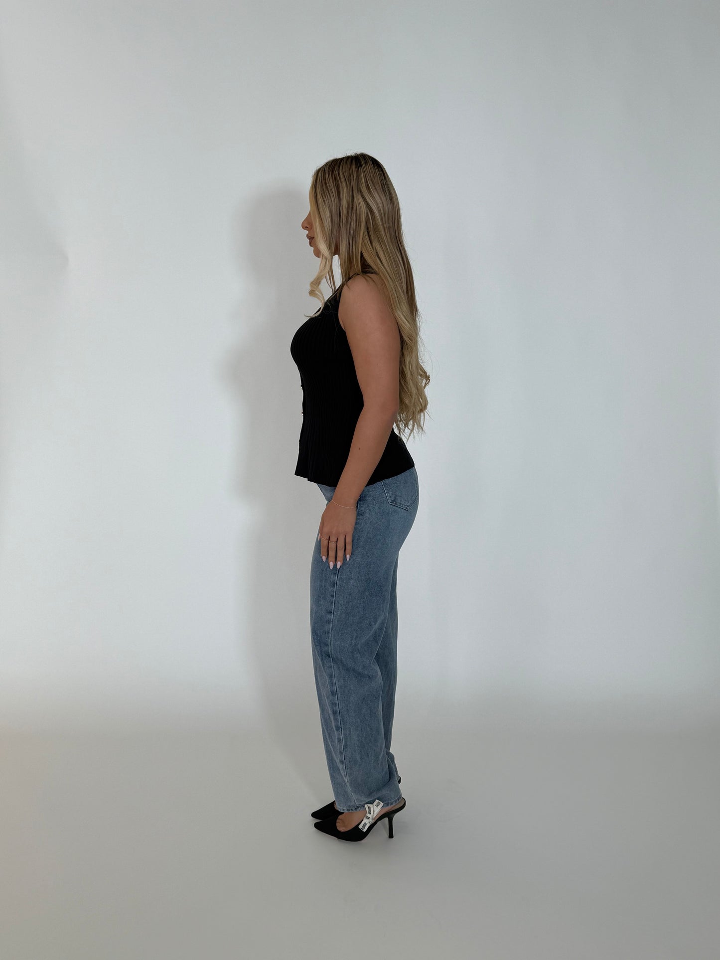 SCOTTIE KNIT TOP - BLACK