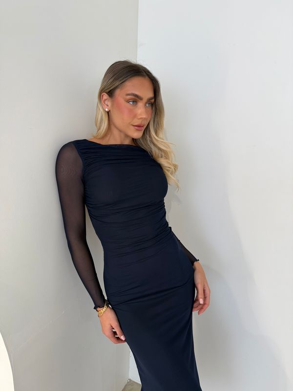 MAE DRESS - NAVEY BLUE