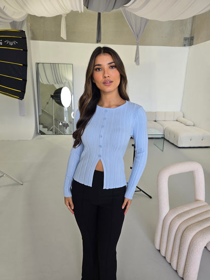 ANGIE KNIT TOP - BLUE