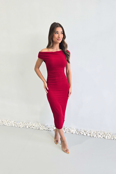 DENZIL DRESS - DARK RED