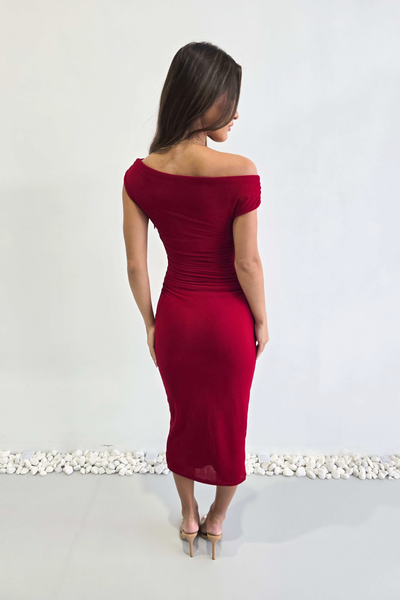 DENZIL DRESS - DARK RED