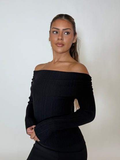 PAYTON KNIT TOP - BLACK
