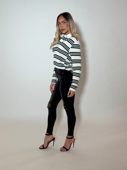 SAMARA SHIRT - GREEN/WHITE