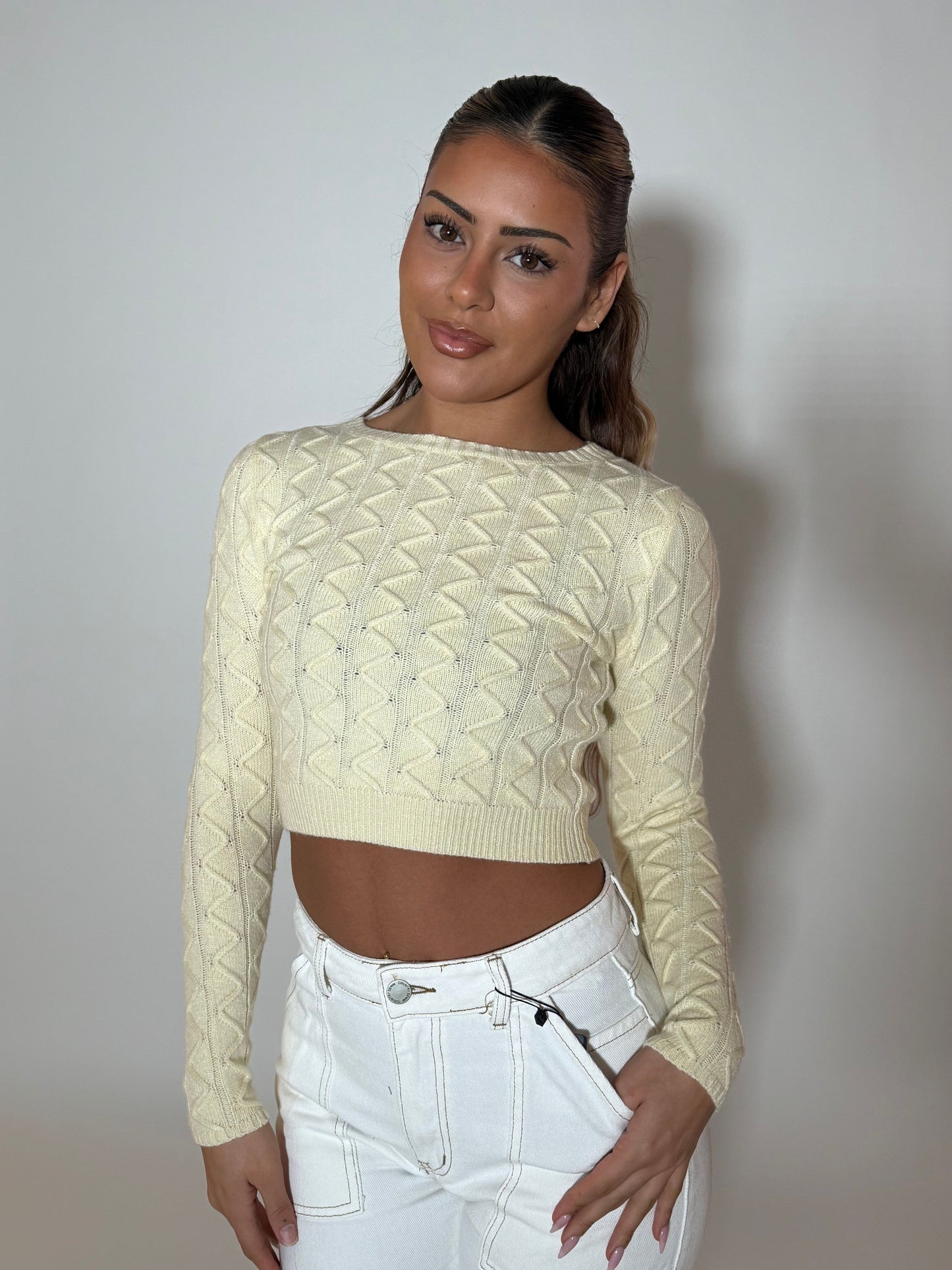 FAITH KNIT TOP - LEMON