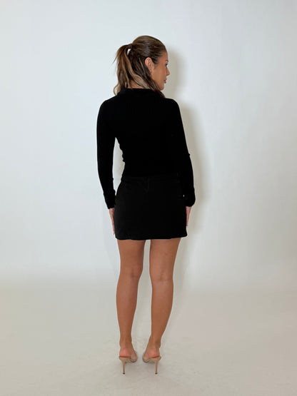 LYNN KNIT TOP - BLACK
