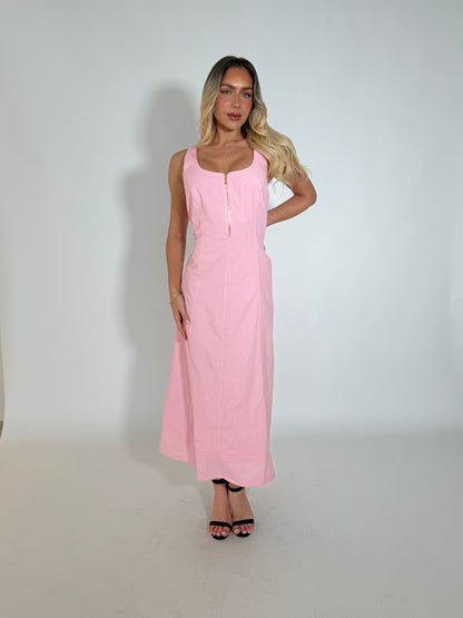 DERRY DENIM DRESS - PINK