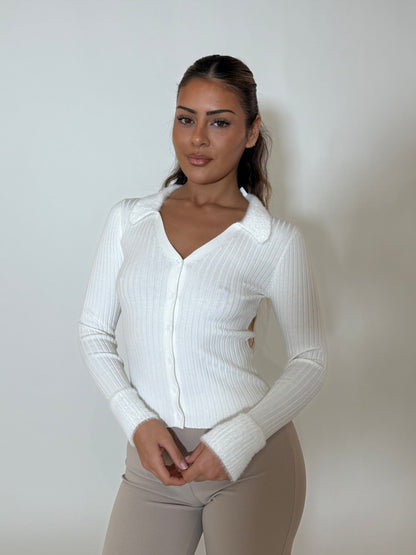 LYNN KNIT TOP - WHITE