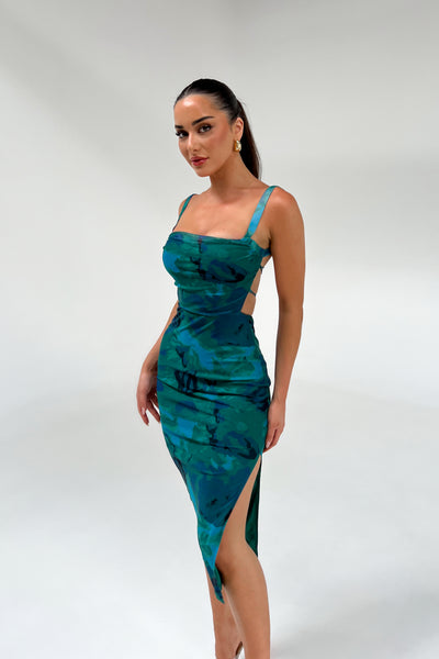 HOLD ME DRESS - FOREST GREEN