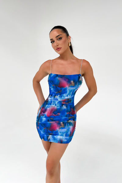 MANON DRESS - MULTI BLUE