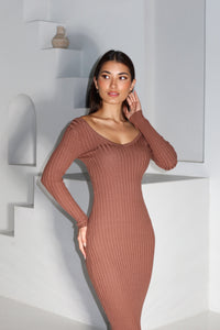 LOCENA DRESS - BROWN