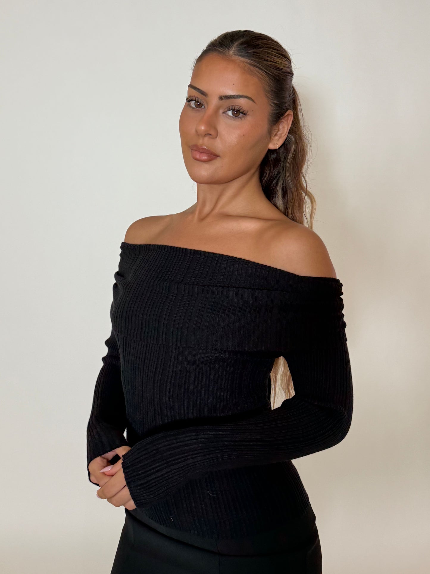PAYTON KNIT TOP - BLACK