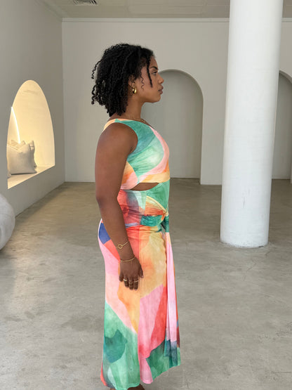 LIVY DRESS - ORANGE MULTI