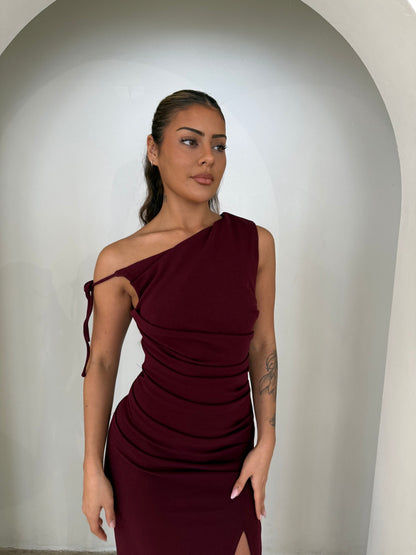 ATHENA DRESS - MERLOT
