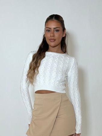 FAITH KNIT TOP - WHITE