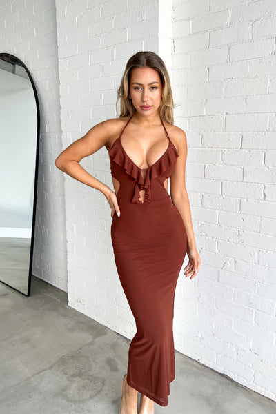 TAYLOR DRESS - BROWN