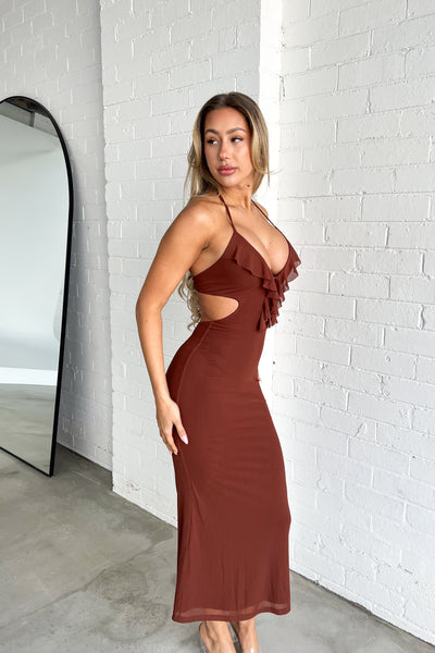 TAYLOR DRESS - BROWN