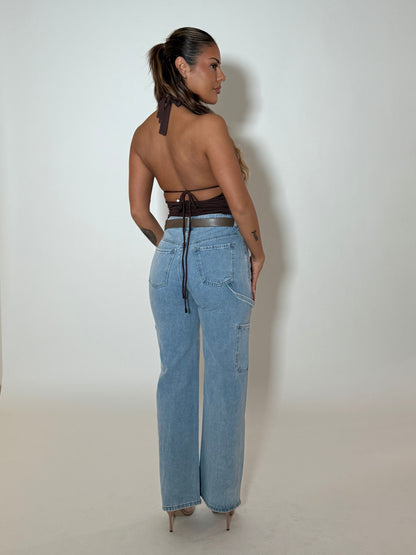 SADIE TOP - BROWN