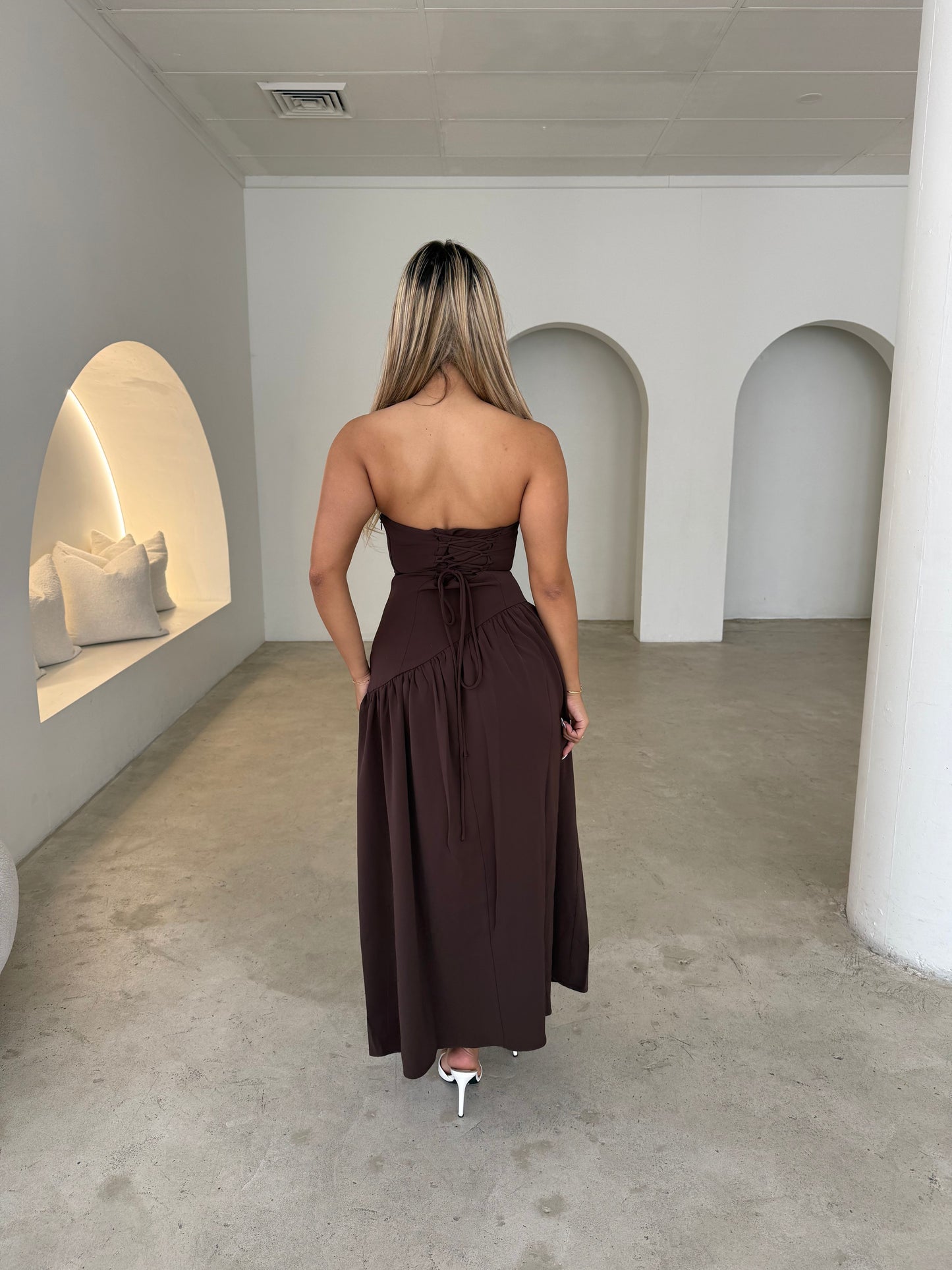 ALORA DRESS - CHOCOLATE